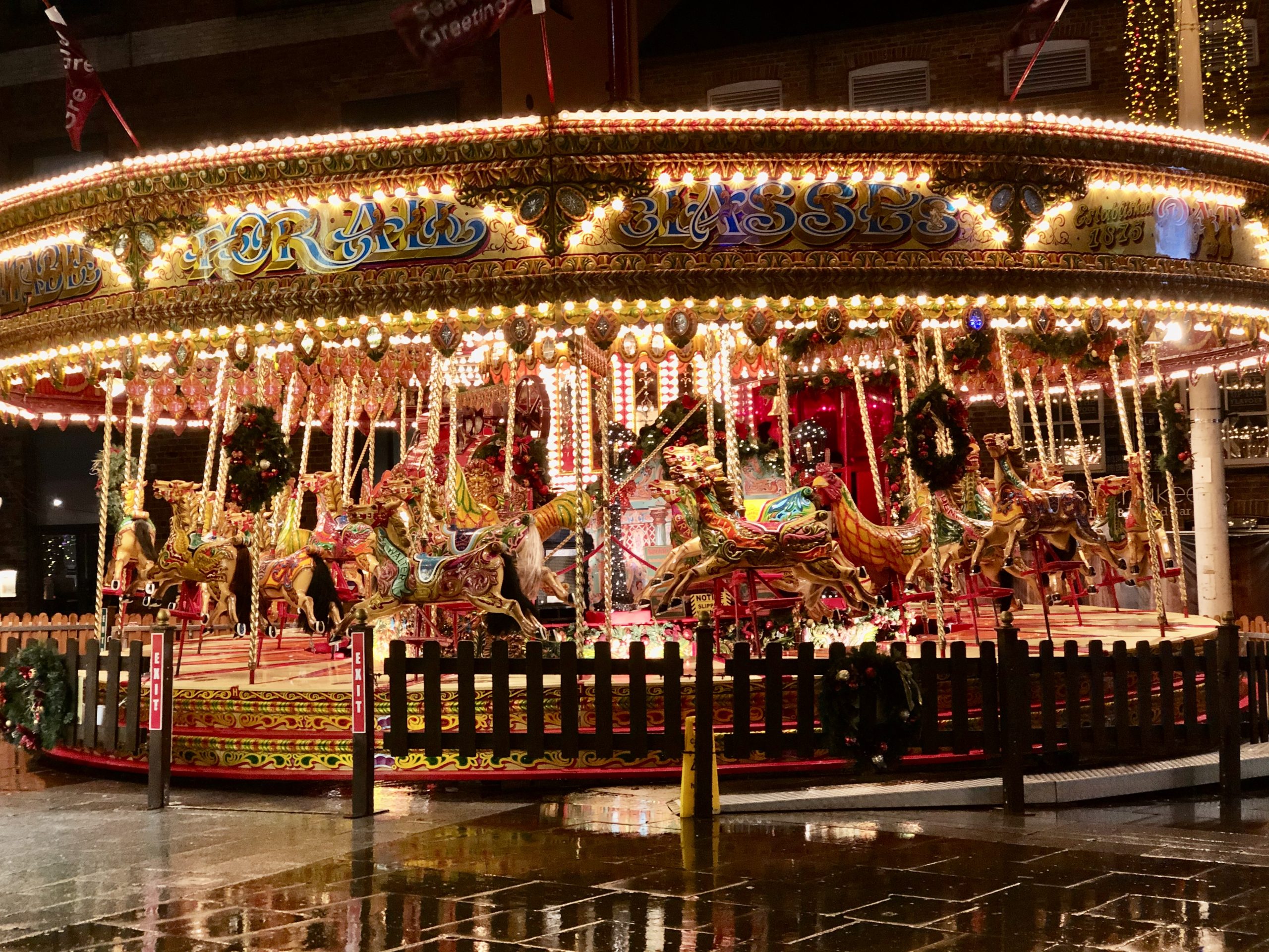 Decorative image of a carousel at Leeds Christmas Market
