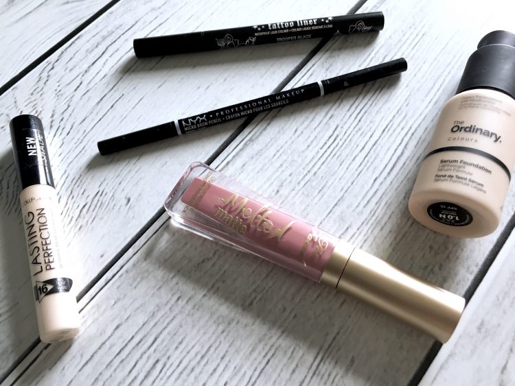 An assortment of cruelty-free makeup items featured in this post.